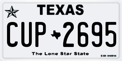 TX license plate CUP2695