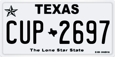 TX license plate CUP2697