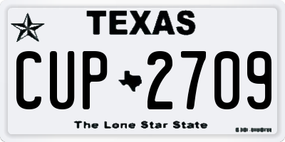 TX license plate CUP2709