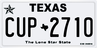 TX license plate CUP2710