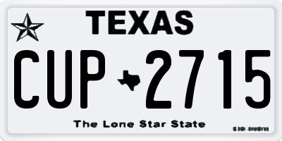 TX license plate CUP2715