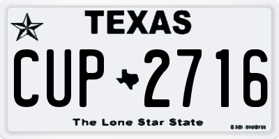 TX license plate CUP2716