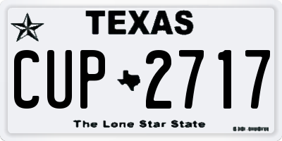 TX license plate CUP2717