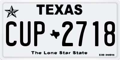 TX license plate CUP2718