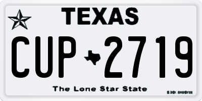 TX license plate CUP2719
