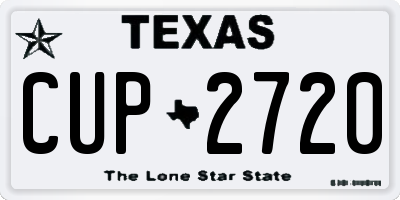 TX license plate CUP2720