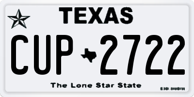 TX license plate CUP2722