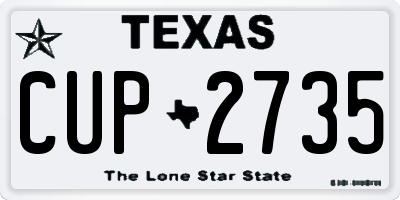 TX license plate CUP2735