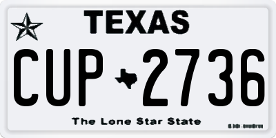 TX license plate CUP2736