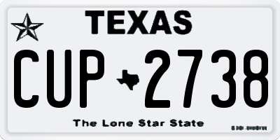 TX license plate CUP2738