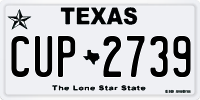 TX license plate CUP2739