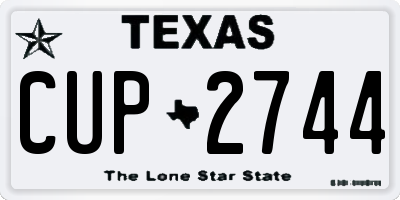 TX license plate CUP2744