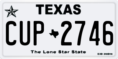 TX license plate CUP2746