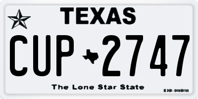 TX license plate CUP2747