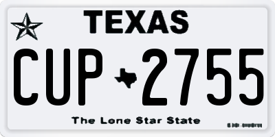 TX license plate CUP2755