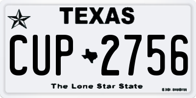 TX license plate CUP2756