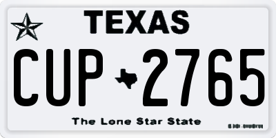 TX license plate CUP2765