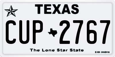 TX license plate CUP2767