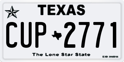 TX license plate CUP2771