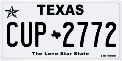 TX license plate CUP2772