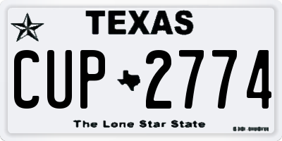 TX license plate CUP2774