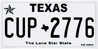 TX license plate CUP2776