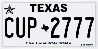 TX license plate CUP2777
