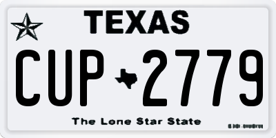 TX license plate CUP2779