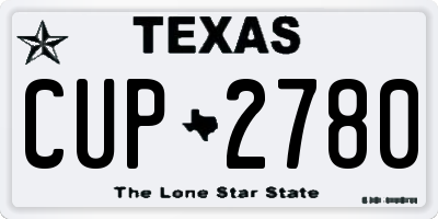 TX license plate CUP2780