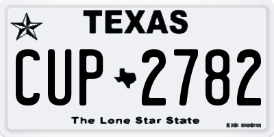 TX license plate CUP2782