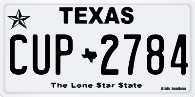 TX license plate CUP2784