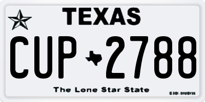 TX license plate CUP2788