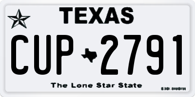 TX license plate CUP2791