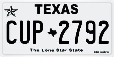 TX license plate CUP2792