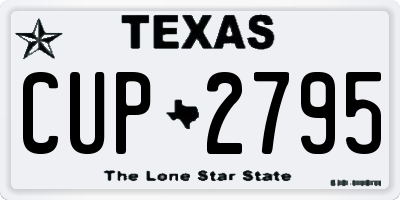 TX license plate CUP2795
