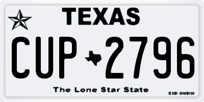 TX license plate CUP2796