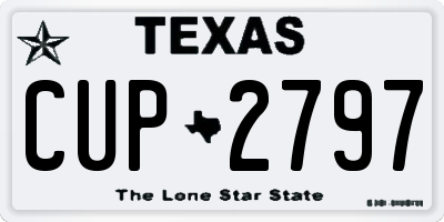 TX license plate CUP2797
