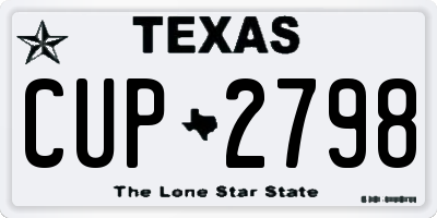 TX license plate CUP2798