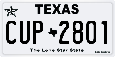 TX license plate CUP2801