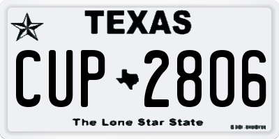 TX license plate CUP2806