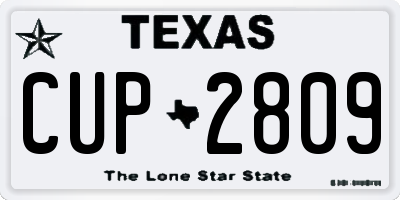 TX license plate CUP2809