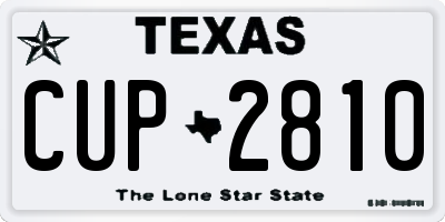 TX license plate CUP2810