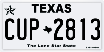 TX license plate CUP2813