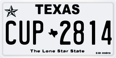 TX license plate CUP2814