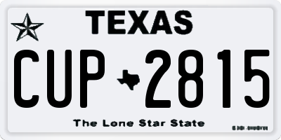 TX license plate CUP2815
