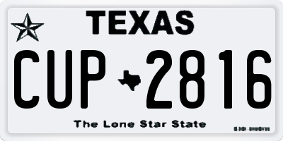 TX license plate CUP2816