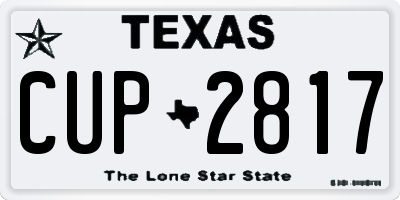 TX license plate CUP2817