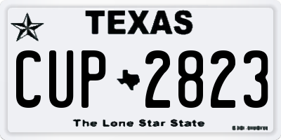 TX license plate CUP2823