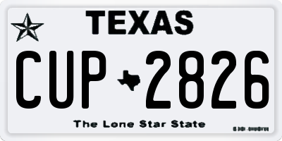 TX license plate CUP2826