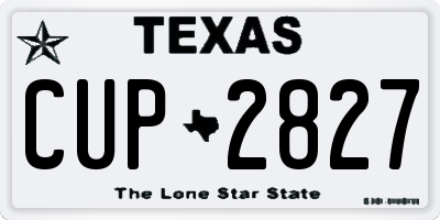 TX license plate CUP2827